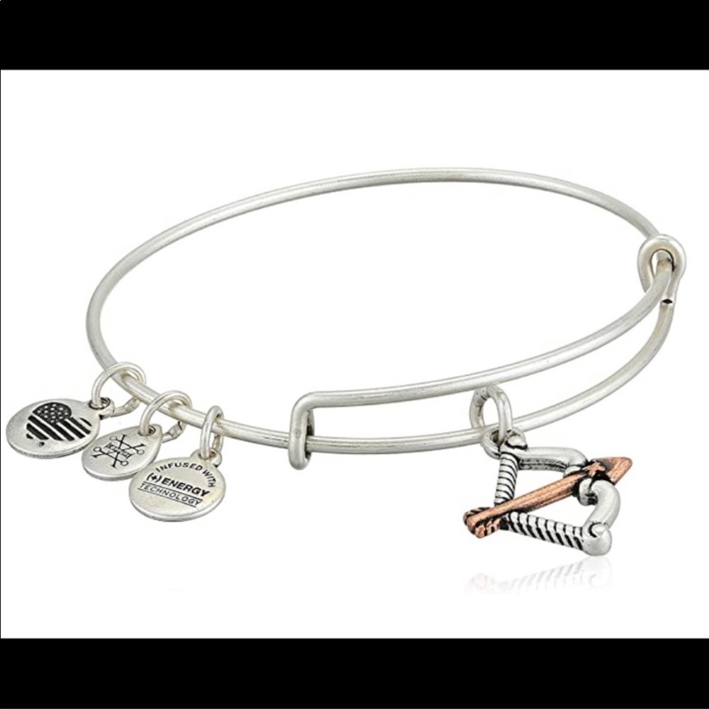 Alex and Ani Bow and Arrow Two Tone Charm Bangle